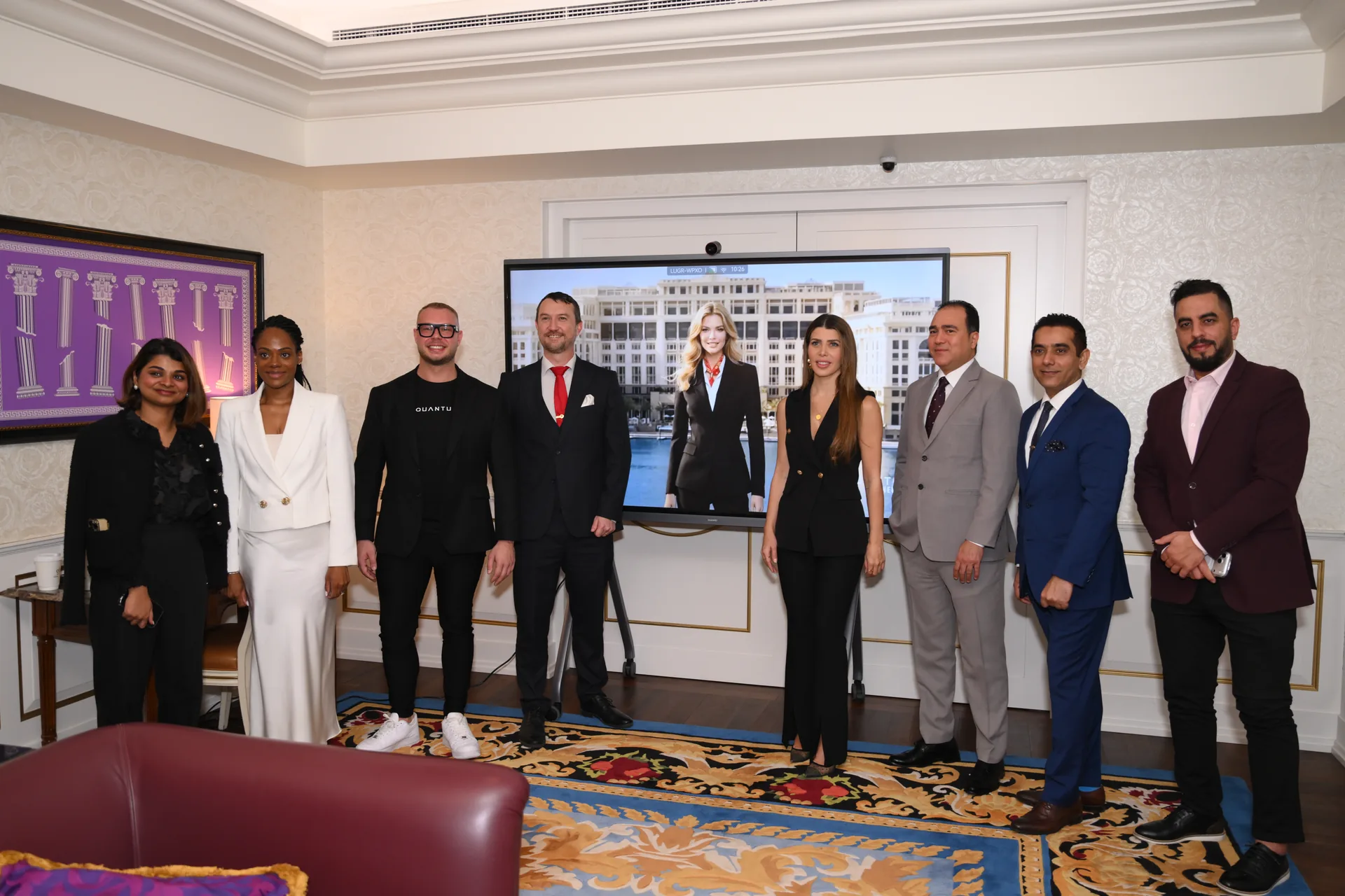 Quantum Neuron and Palazzo Versace Dubai teams during Laura media launch